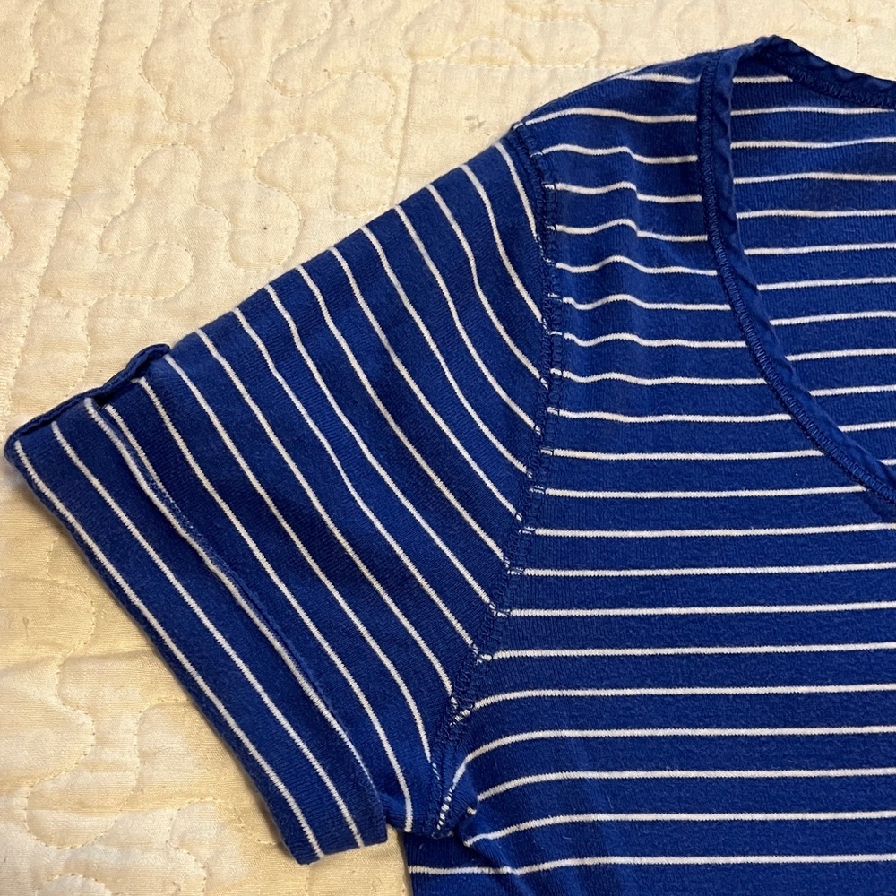 Jones New York & Navy Striped Short Sleeve Top - Picture 4 of 6